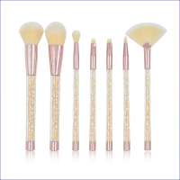 7Pcs Liquid Glitter Make-Up Brush tools loose powder brush Plastic Quicksand Bling handle Makeup Brush Set